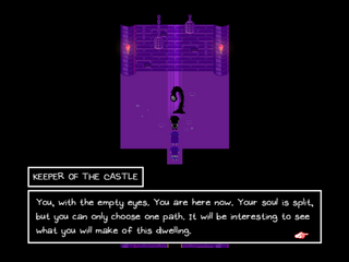 After this piece of dialouge the game checks for BS2 and the hangman game. If they are unlocked, the keeper gives you the option to transform the castle. No dialouge changes are made here.